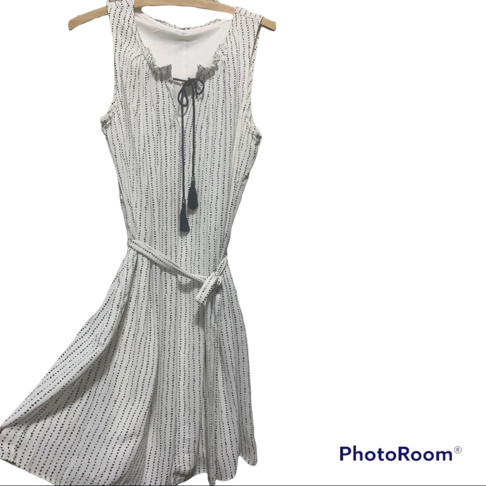 Boho Black and Ivory sundress, light and flowing with a built in slip!